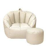 Fauteuil + repose pied enfant – Design ergonomique et pratique - crème